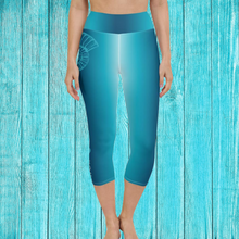 Load image into Gallery viewer, Vourvourou FlipVourvourou capri yoga leggings Azure, Greece, Chalkidiki, Halkidiki, Aegean sea
