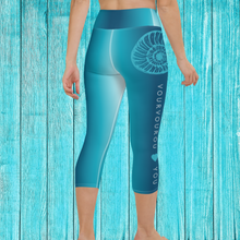 Load image into Gallery viewer, Vourvourou FlipVourvourou capri yoga leggings Azure, Greece, Chalkidiki, Halkidiki, Aegean sea
