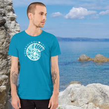 Load image into Gallery viewer, Vourvourou Aqua 100% Cotton T-Shirt. Men&#39;s summer t-shirt. Women&#39;s summer t-shirt. Greek Sommer 2021 collection. Sailing.
