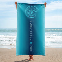 Load image into Gallery viewer, Vourvourou Beach Towel Azure, Greece, Chalkidiki, Halkidiki, Aegean sea
